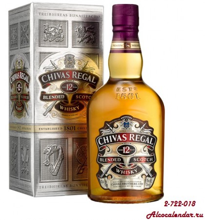 Chivas Regal 12 years old 40%. (Шотландия) купаж. 1000мл. - 2100р., 750мл. - 1800р.