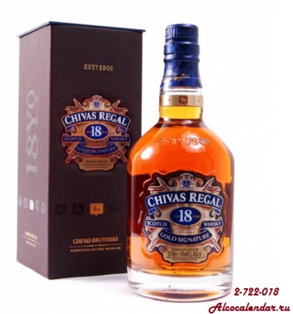 Chivas Regal 18 years old. По вкусу пришелся Майклу Джексону. 1000мл - 4200р.