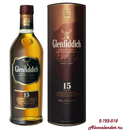 Glenfiddich Malt Scotch Whisky 43% (Шотландия) односолодовый 15 лет выдержки. 1000мл. - ОТСУТСТВУЕТ